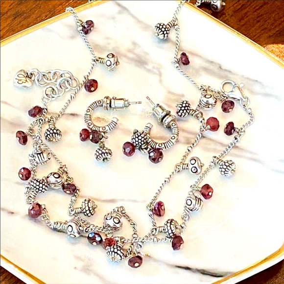Brighton Jewelry - Brighton”PLAY OF LIGHT”Ultra Rare Red Garnet Set